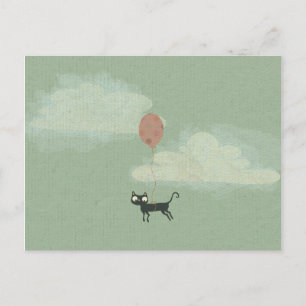Carte postale Chat volant