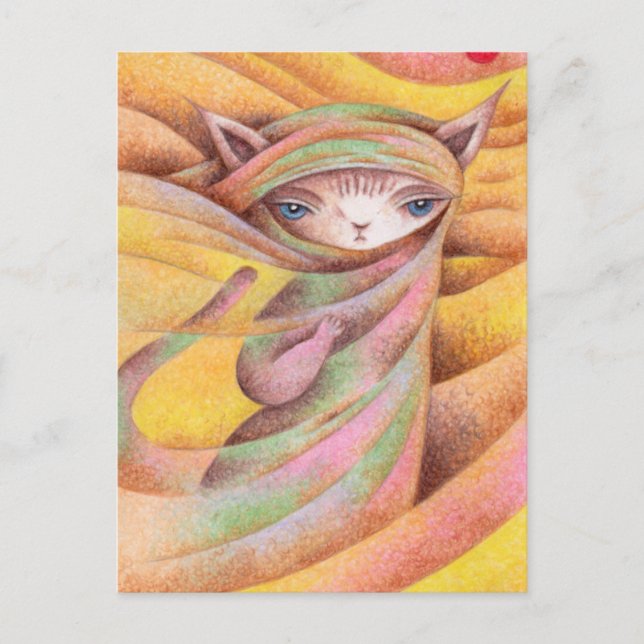 Carte Postale Chat voyageur (Devant)