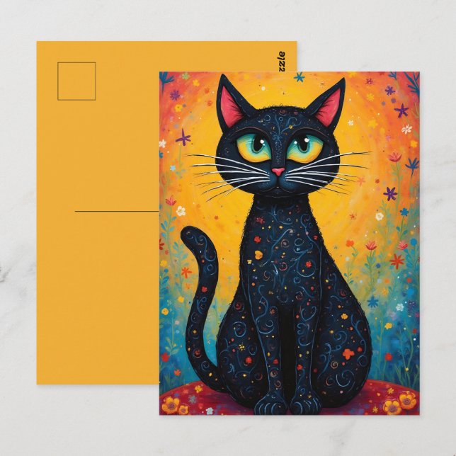 Carte Postale Chat Whimsical (Devant / Derrière)