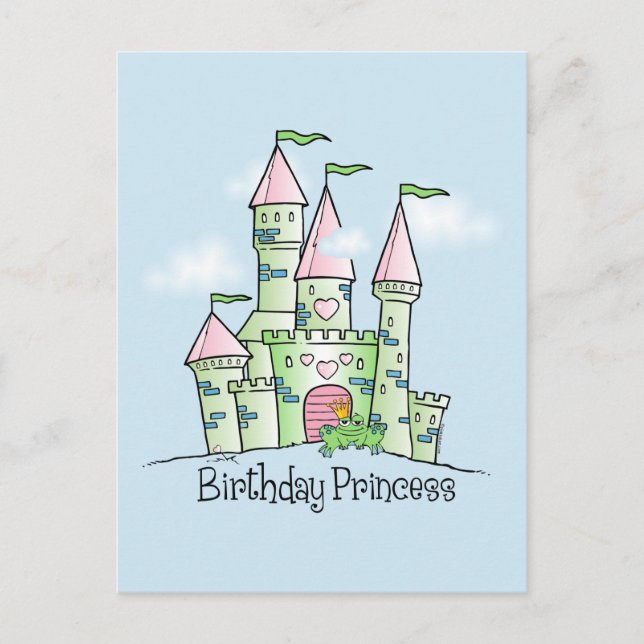 Carte Postale Château Anniversaire Princesse (Devant)