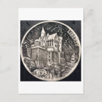Château au bord de la mer. Pièce de nickel de cloc