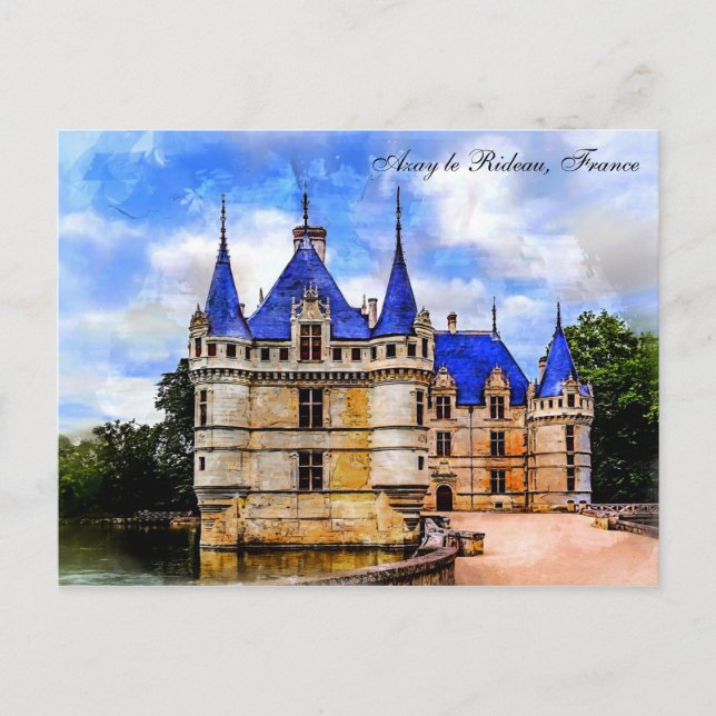 Carte Postale Château Azay le Rideau, Vallée de la Loire, France (Devant)
