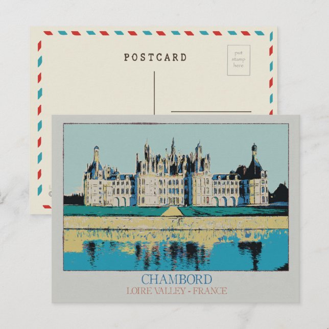 Carte Postale Château Chambord dans la vallée de la Loire, Franc (Devant / Derrière)