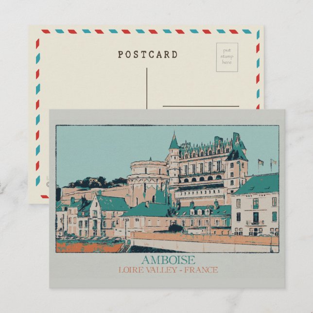Carte Postale Château d'Amboise dans la vallée de la Loire, Fran (Devant / Derrière)