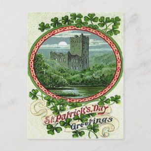 Carte Postale Château de Blarney vert Irlande Trèfle