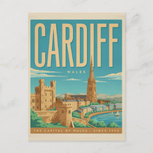 Carte Postale Château de Cardiff vintage, cadeaux et souvenirs d
