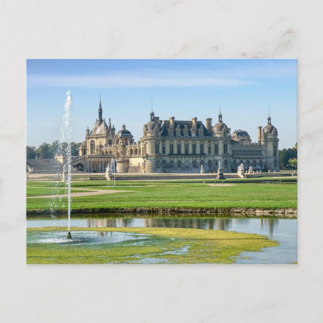 Carte Postale Château de Chantilly et Le Notre Garden - France (Devant)