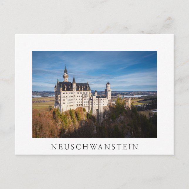 Carte Postale Château de conte de fées Neuschwanstein en Allemag (Devant)