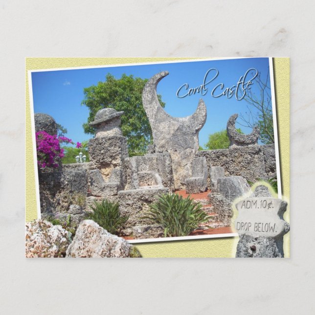 Carte Postale Château de Coral, Homestead, Floride (Devant)