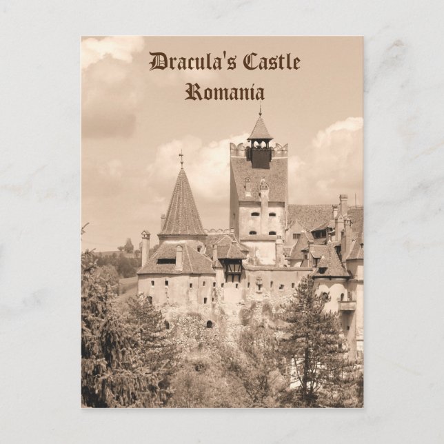 Carte Postale Château de Dracula en Transylvanie, Roumanie (Devant)