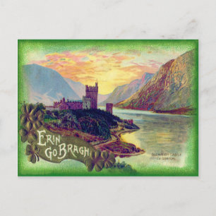 Carte Postale Château de Glenveigh Donegal Shamrock d'or