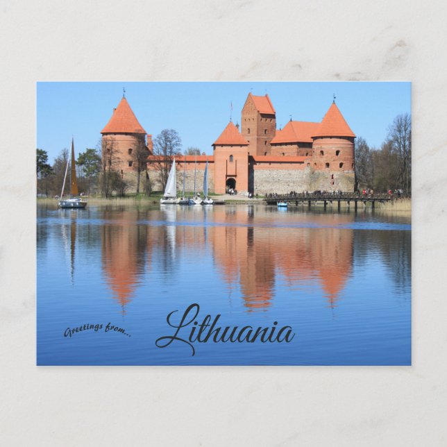 Carte Postale Château de l'île de Trakai Lituanie (Devant)