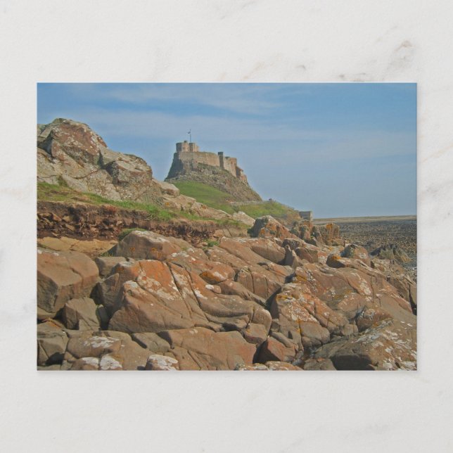 Carte Postale Château de Lindisfarne Île Sainte Angleterre (Devant)
