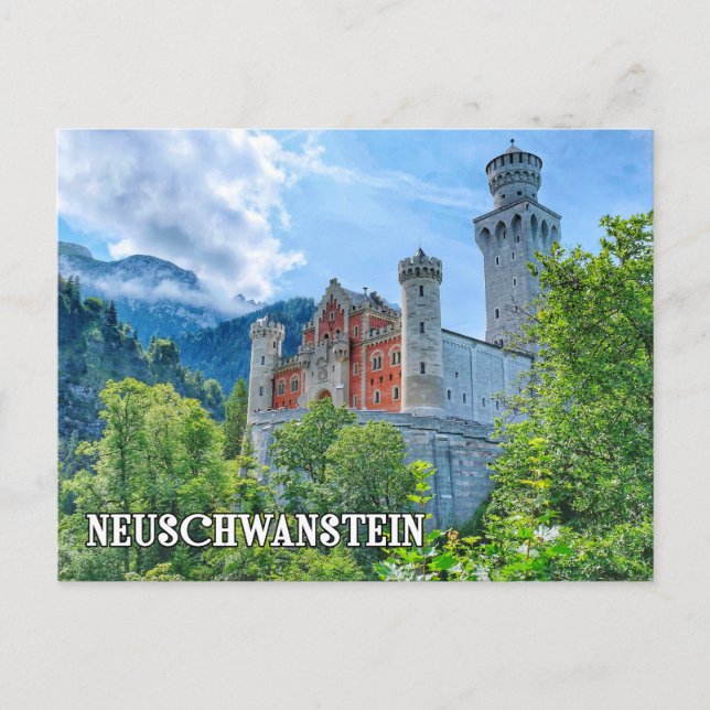 Carte Postale Château de Neuschwanstein à couper le souffle, All (Devant)