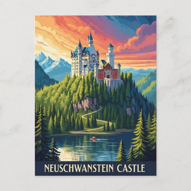Carte Postale Château de Neuschwanstein Allemagne Voyage (Devant)