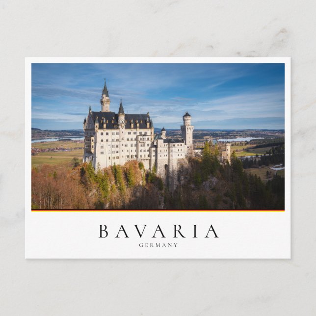 Carte Postale Château de Neuschwanstein, conte de fées en Bavièr (Devant)