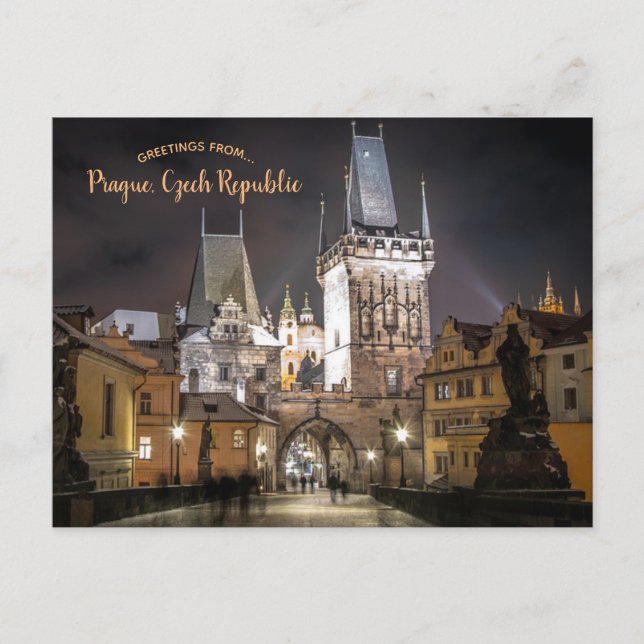Carte Postale Château de Prague Charles Bridge République tchèqu (Devant)