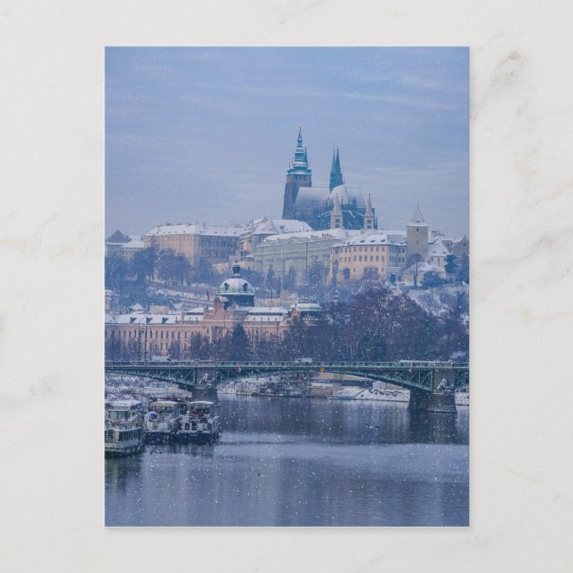 Carte Postale Château de Prague Hiver Wonderland (Devant)