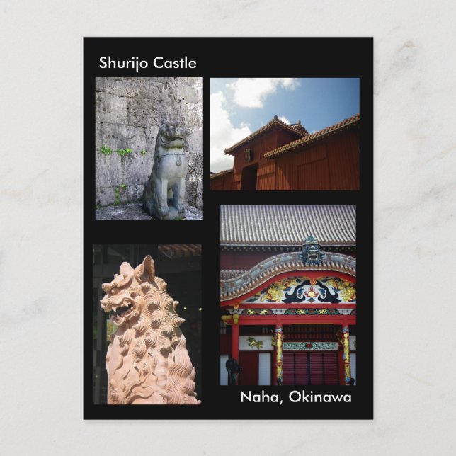 Carte Postale Château de Shurijo /Salutations d'Okinawa, Japon (Devant)