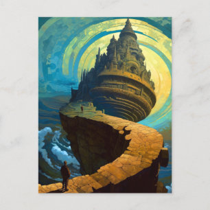 Carte Postale Château de Surreal Paysage Imaginaire Art