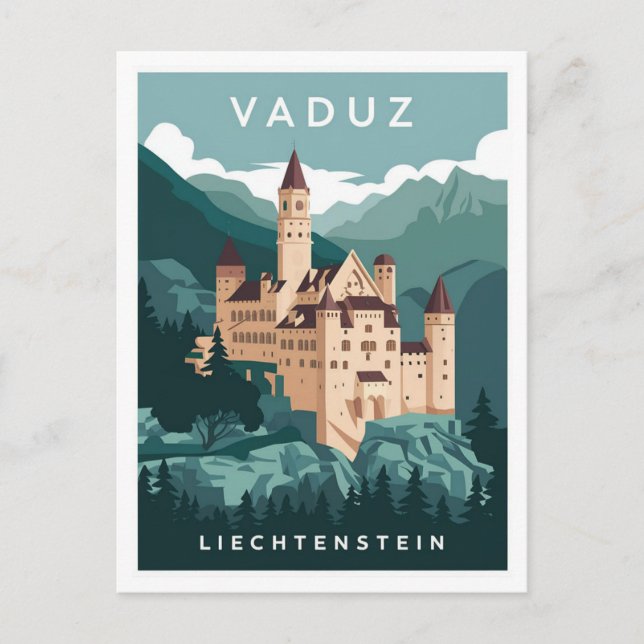 Carte Postale Château de Vaduz Liechtenstein Vintage voyage (Devant)