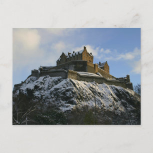 Carte Postale Château d'Édimbourg couvert de neige