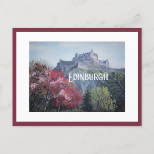 Carte Postale Château d'Édimbourg Ecosse peinture de Pola.B.Alex