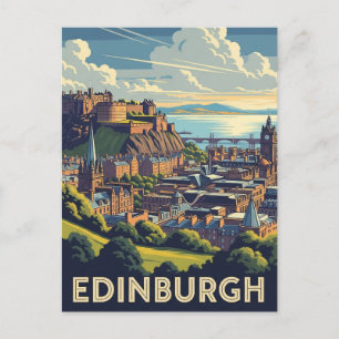 Carte Postale Château d'Édimbourg Écosse Voyage Rétro