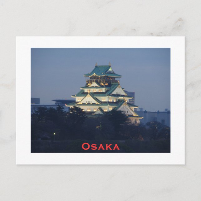 Carte Postale Château d'Osaka à Dusk (Devant)