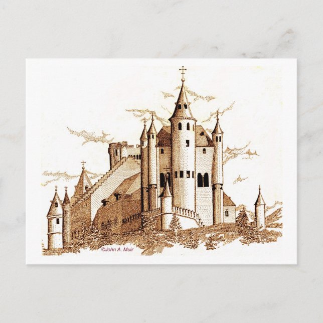 Carte postale - Château en Espagne (sépia) (Devant)