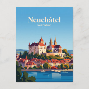 Carte Postale Château et Collégiale, Neuchâtel
