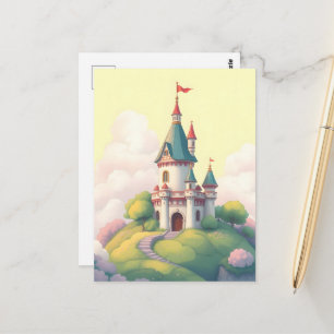 Carte Postale Château fantaisiste avec jardin vert
