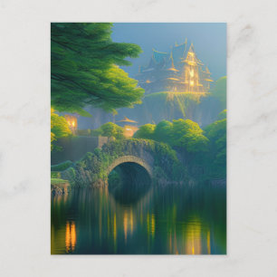 Carte Postale Château forestier enchanteur