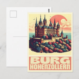 Carte Postale Château Hohenzollern vintage Cadeau Burg Hohenzoll