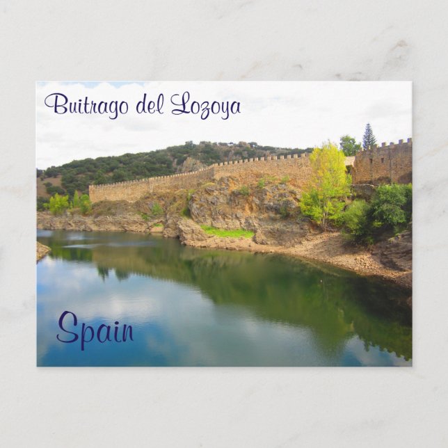 Carte Postale Château Murs entourant un petit village en Espagne (Devant)