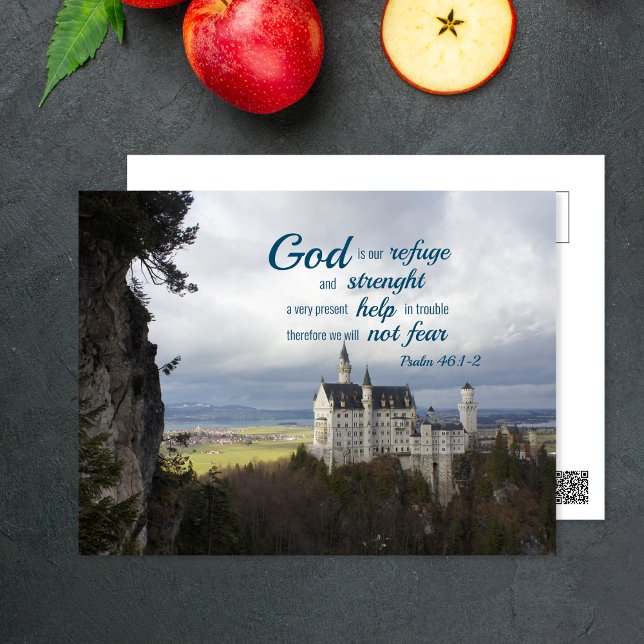Carte Postale château neuschwanstein, psaume 46 1-2 verset de la (Créateur téléchargé)