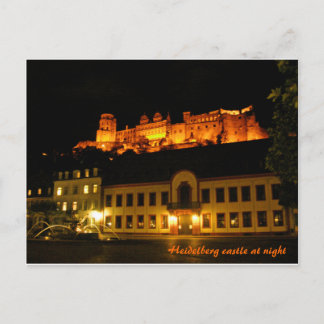 Carte Postale Château romantique de Heidelberg la nuit