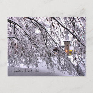 Carte Postale Château Snowy Trees À Lucerne Suisse