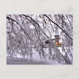 Carte Postale Château Snowy Trees À Lucerne Suisse