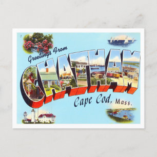 Carte Postale Chatham, Massachusetts Vintages grandes lettres