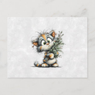 Carte Postale Chaton de Noël