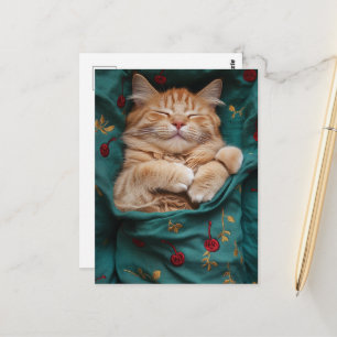 Carte Postale Chaton roux endormi