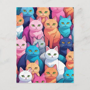 Carte Postale Chats arc-en-ciel, Post-croisement