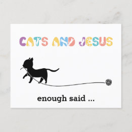 Carte Postale Chats chrétiens et Jésus | Assez dit