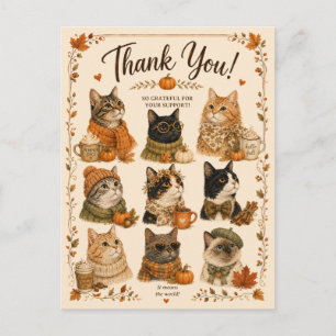 Carte Postale Chats Citrouilles Confort animal