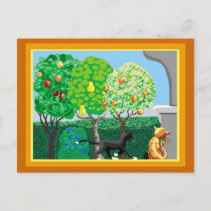 Carte Postale Chats dans le jardin