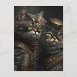 Carte Postale Chats de Steampunk