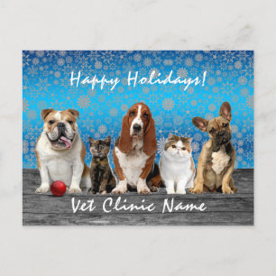 Carte Postale  Chats et chiens Vétérinaires Noël