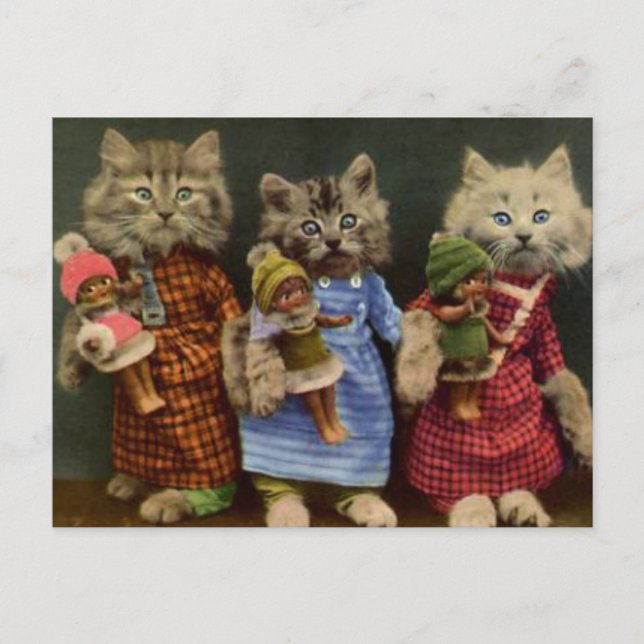 Carte Postale Chats et poupées (Devant)