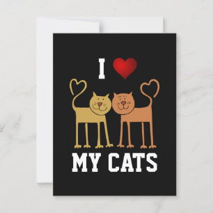 Carte Postale Chats : J'aime mes chats